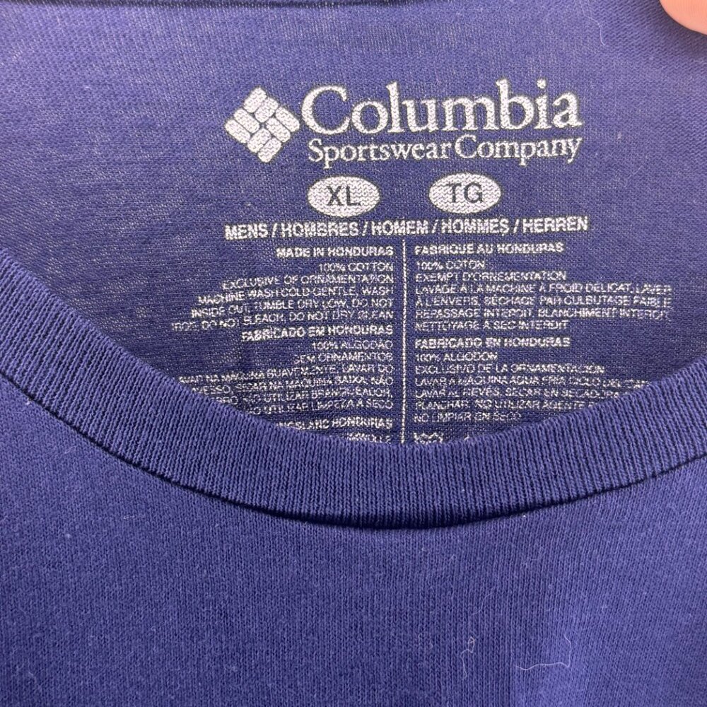 Columbia Sportswear Men's Blue Cotton Branded T in XL - Picture 3 of 3